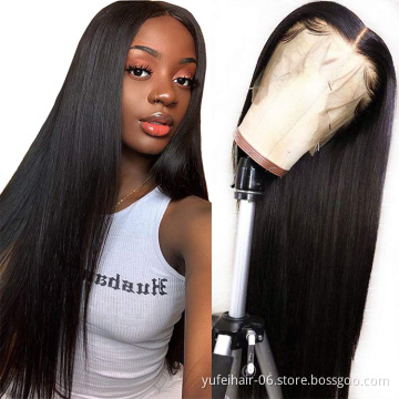 Wholesale Vendor Hd Transparent Swiss Lace Front Wig Human Hair 360 Lace Wig Glueless Brazilian 100% Virgin Full Lace Wig